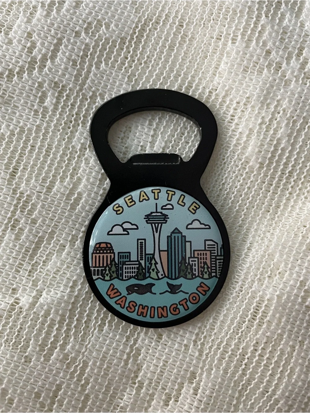 Seattle Bottle Opener Magnet, Beer Bottle Opener, Magnet, Souvenir, Washington